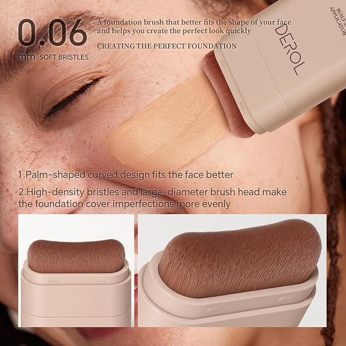 Multi-Use Foundation Stick Makeup with Brush,High Coverage Blendable Makeup Stick(#4)