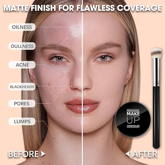 Cream Concealer Full Coverage Makeup, Matte Color Correcting (#06 TAN)