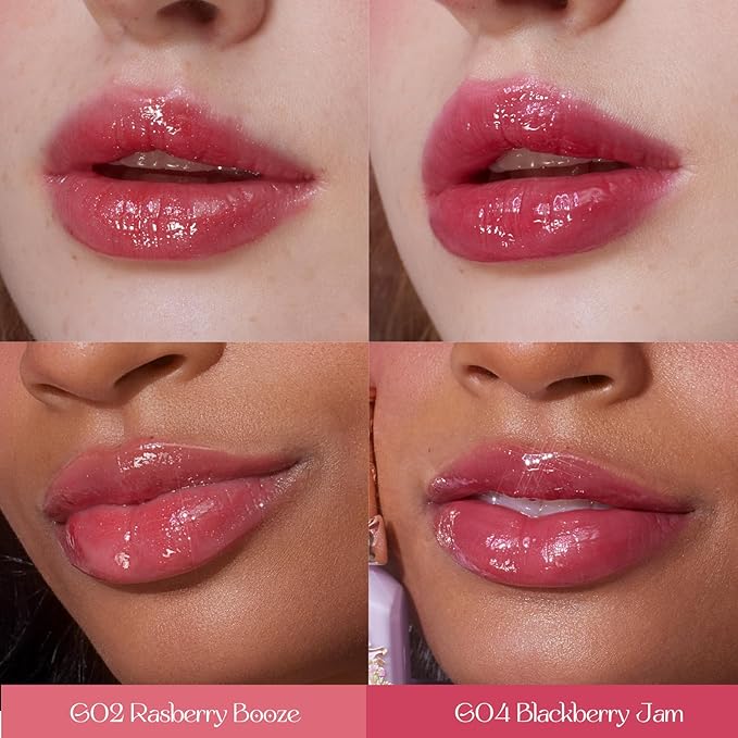 Flower Knows Violet Strawberry Rococo Makeup Box Set, 7 Pack Makeup Box with Mirror, Lip Gloss2, Blush2, Blush Brush1, Hair Clip1, Gift Box1