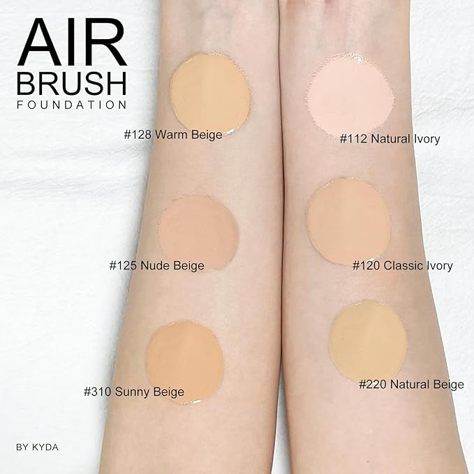 KYDA AirBrush Foundation Spray, Lasting Matte Foundation, Lightweight Classic Ivory