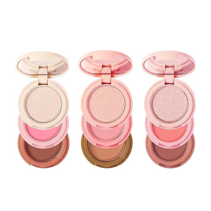 Makeup Eyeshadow Palettes, 3-in-1 Protable Multifunction Blush Highlighter