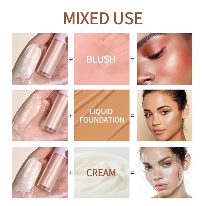 Liquid Highlighter Natural Glow For Face & Body, Rose gold)