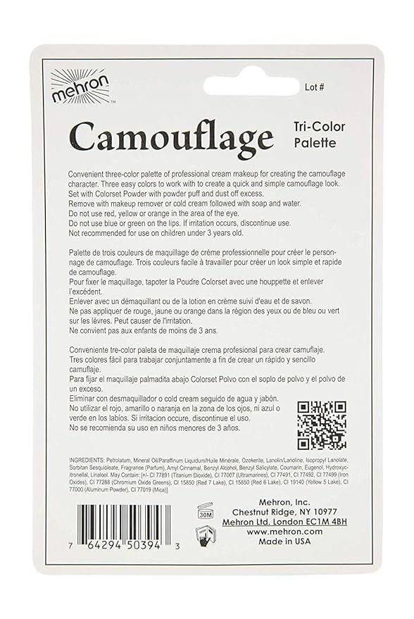 Mehron Makeup Tri-Color Character Makeup Palette | Halloween, 7 oz