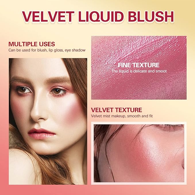 5 PCS Liquid Blush Soft Cream Face Blusher Blendable Feel