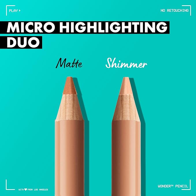 NYX PROFESSIONAL MAKEUP Wonder Pencil, Multi-Use Micro Highlighter & Concealer Stick - Warm Deep (Pack of 2)