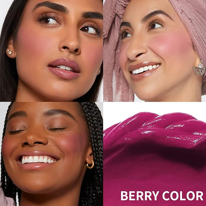 AKARY Velvet Mousse Liquid Blush Makeup for Cheeks, (Fine Flash))