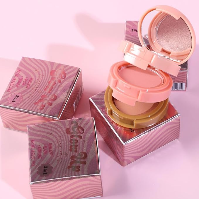 Makeup Eyeshadow Palettes, 3-in-1 Protable Multifunction Blush Highlighter