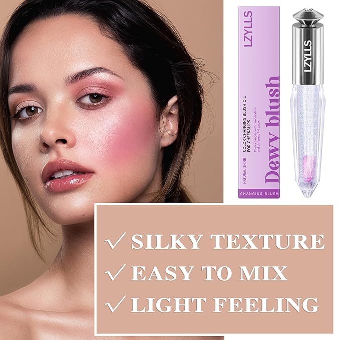 Cream Blush Stick with Brush,Waterproof Multi Cream Blush Skin D1