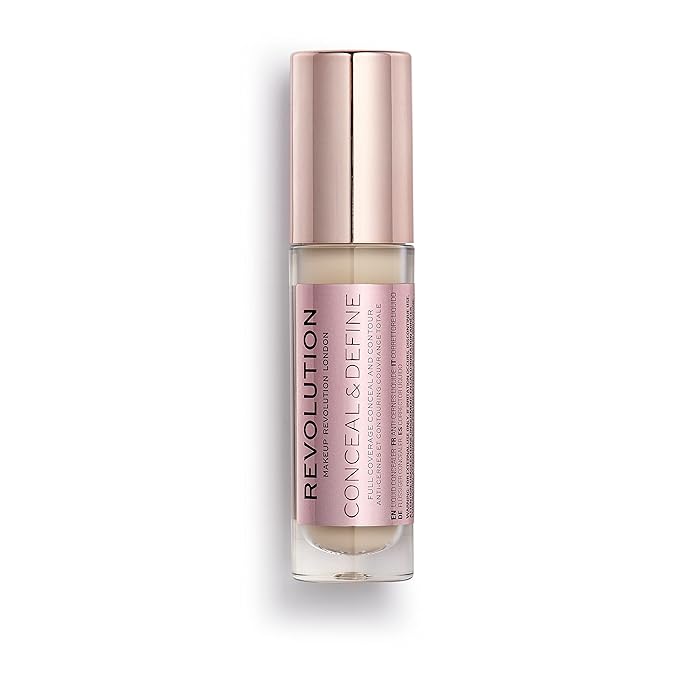 Makeup Revolution Conceal and Define Concealer, Full Coverage 0.7 Fl Oz