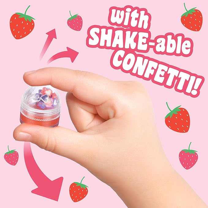 EXPRESSIONS 4pc Lip Gloss with Confetti Top – Berry Sweet Fruity Flavored Lip Gloss For Girls, Safe and Non-Toxic Confetti Lip Gloss Gift Set For Girls