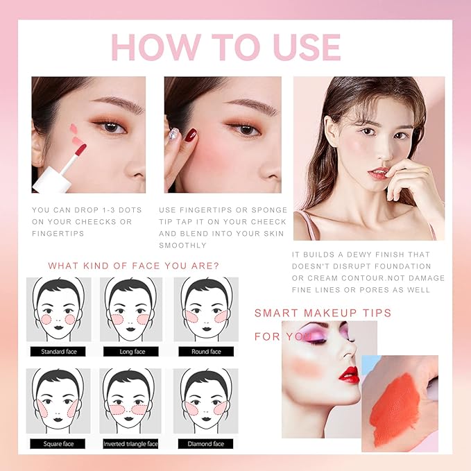 Pink Liquid Blush Makeup, Liquid Blush for Cheeks, Fl Oz(02#)