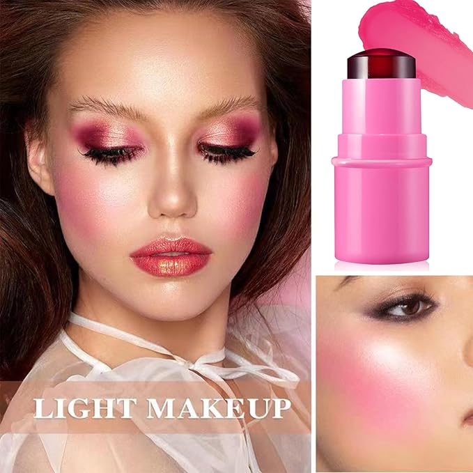 Cream Blush Stick with Brush,Waterproof Multi Cream Blush Skin G2