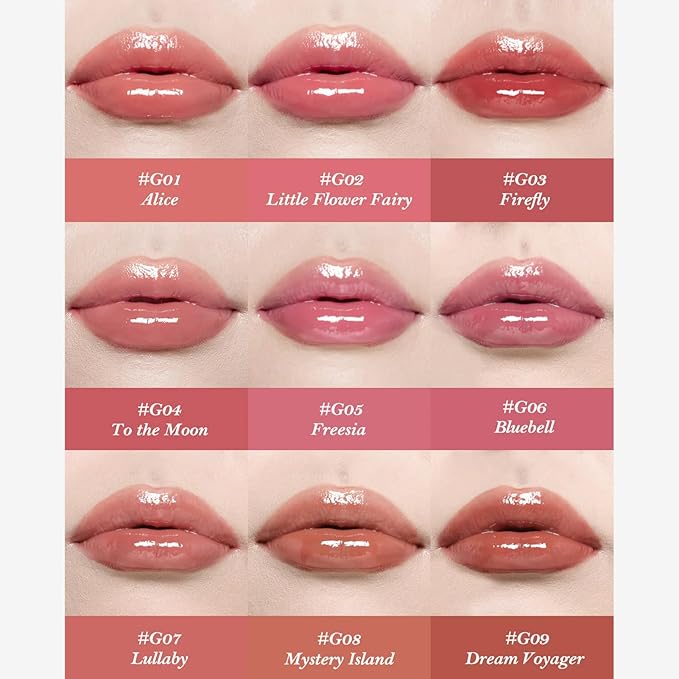 Flower Knows Midsummer Fairytales Lip Gloss-Glowy Moisturizing Coating Lip Lacquer-Hydrating Tinted Lip Oil for Girls&Women-Vegan & Cruelty Free-0.17Fl Oz(G09 Dream Voyager)