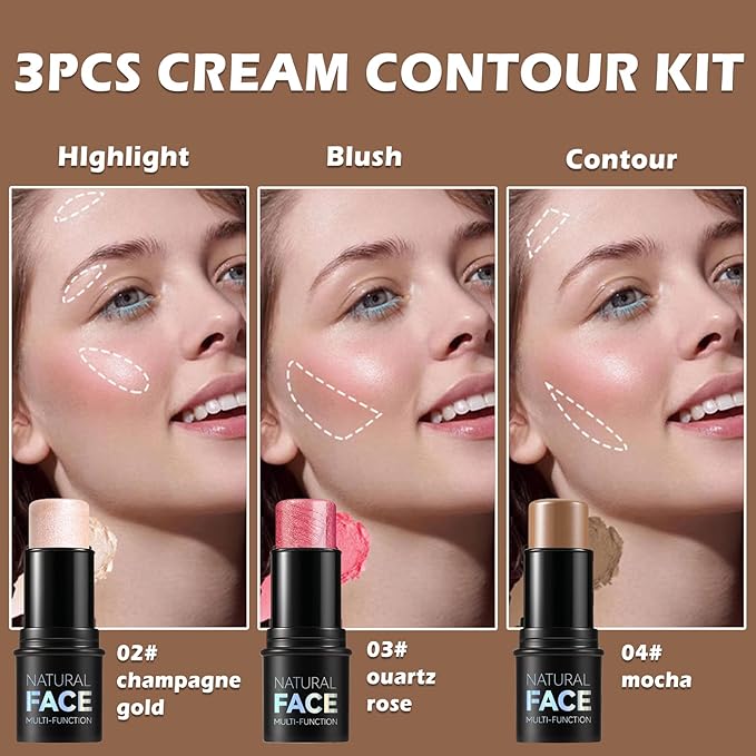 Highlighter Stick Cream Blush Stick Bronzer Contour Stick