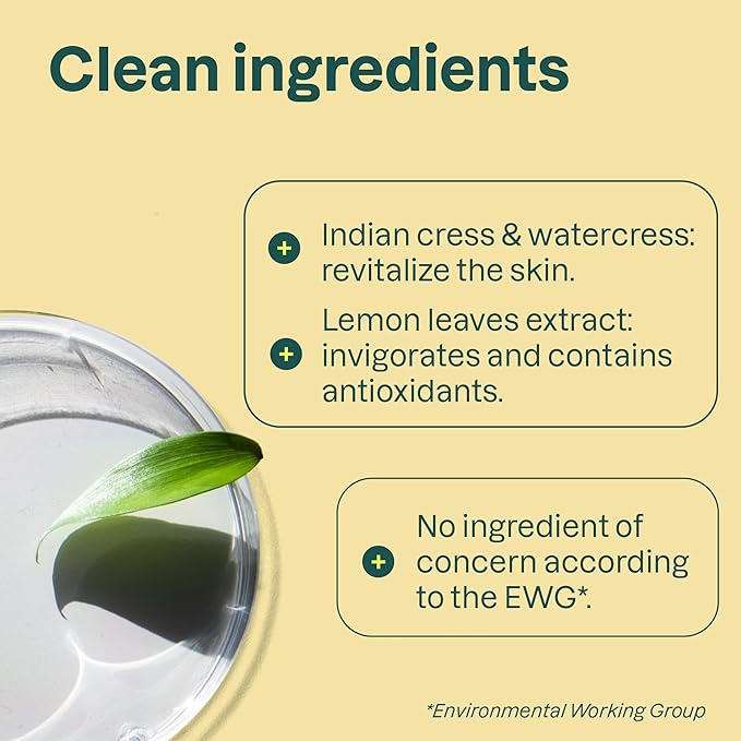 ATTITUDE Micellar Foaming Facial Cleanser, EWG Verified, Dermatologically Tested, Plant and Mineral-Based, Vegan, Lemon Leaves, 5 Fl Oz