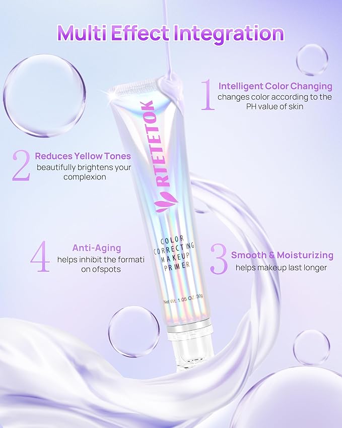 Purple Primer Color Changing for Face Before Makeup,