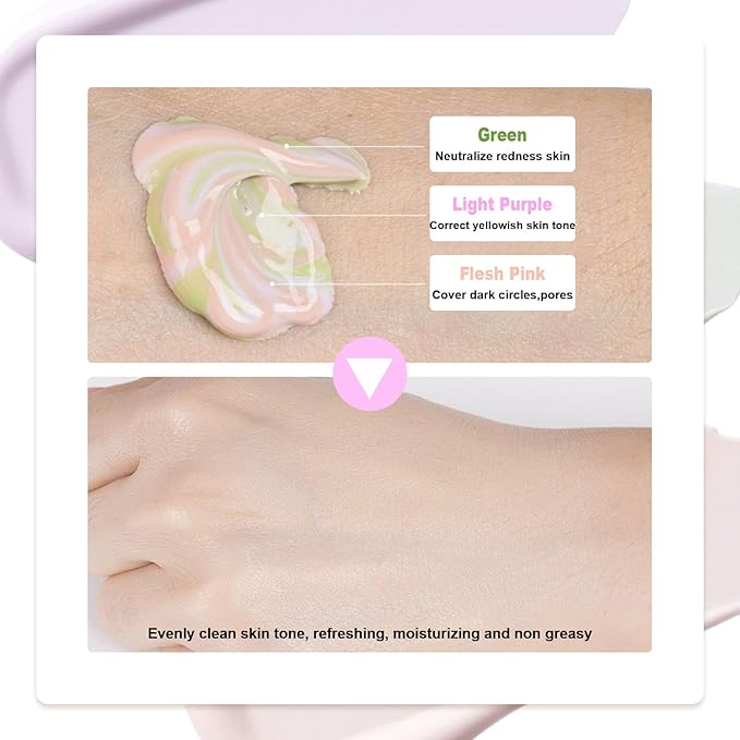 Primer Face Makeup,3 In 1 Isolation Cream,Makeup Primer Primer (2PCS)