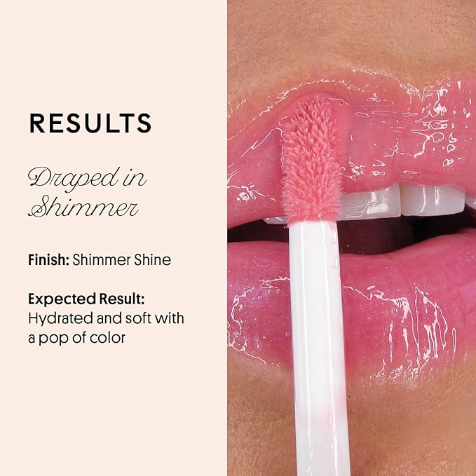 Winky Lux Very There Lip Oil, Hydrating Nude Pink Gloss with Jojoba Oil, Non-Sticky Glossy Lip Oil, Tinted Pink Gloss for Juicy Lips, Pink Opal