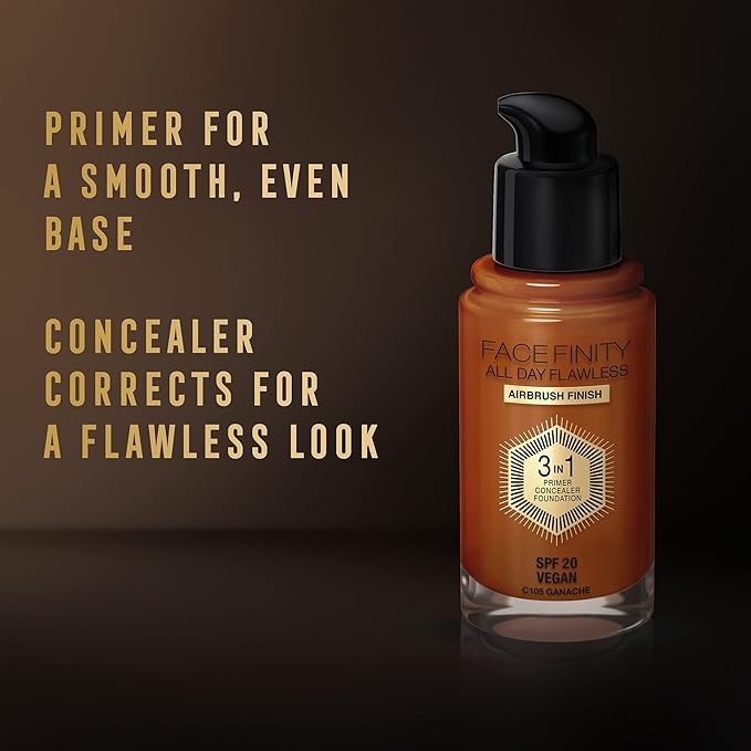 Max Factor Facefinity 3-in-1 All Day Flawless Foundation, 30ml