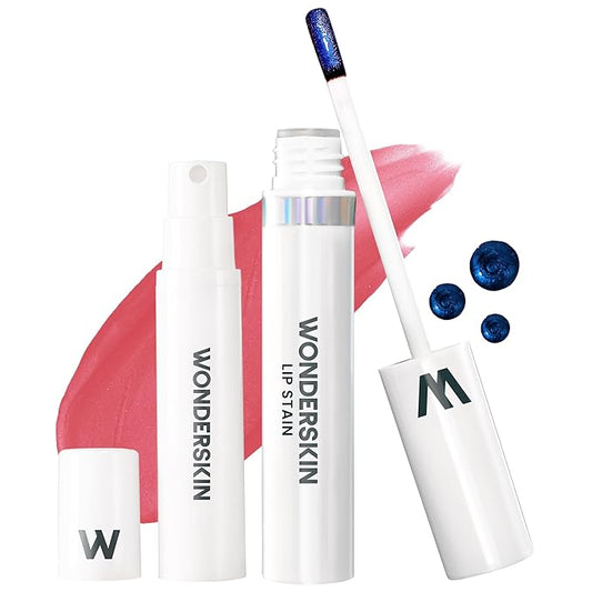 Wonderskin Wonder Blading Lip Stain Peel Off and Reveal Kit - Long Lasting, Waterproof Pink Lip Tint, Transfer Proof Natural Makeup Stain Kit (Romance)