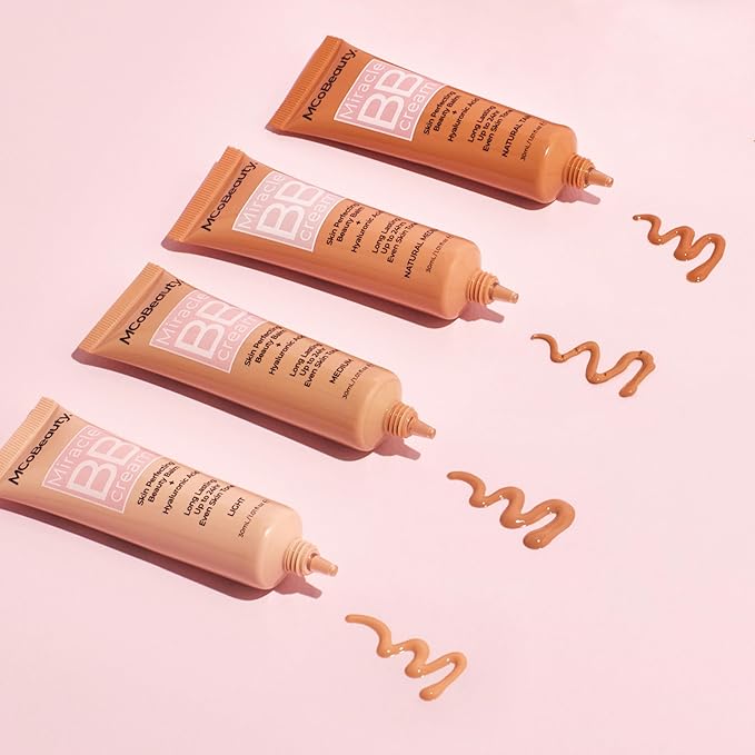MCoBeauty Miracle BB Cream, Natural Tan, Skin-Perfecting Coverage Free Cosmetics