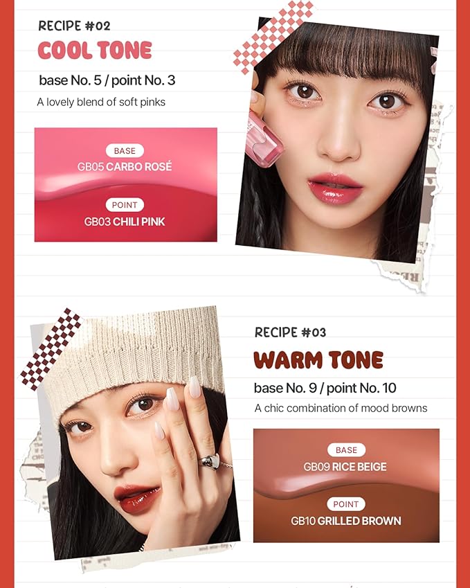 Glow Bokki Glossy Lip Tint, Korean Beauty (GB10 Grilled Brown, 4.1 grams)