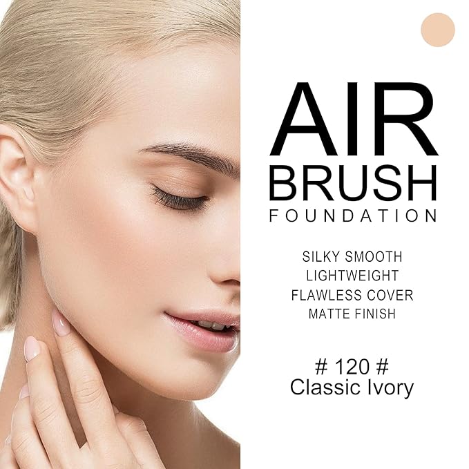 KYDA AirBrush Foundation Spray, Lasting Matte Foundation, Lightweight Classic Ivory
