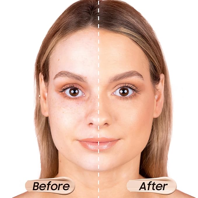 Matte Full Coverage Liquid Foundation - Lightweight & (#102 Nude)