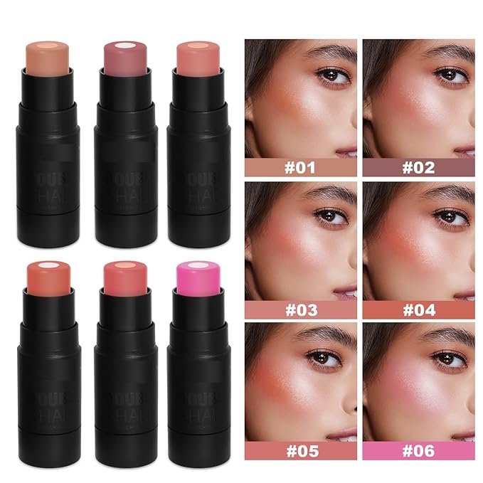 MAEPEOR Matte Blush 6 Color Smooth Creamy Shiny (Color 01)