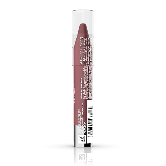 Neutrogena MoistureSmooth Color Stick, 100 Pink Nude, 0.11 Oz