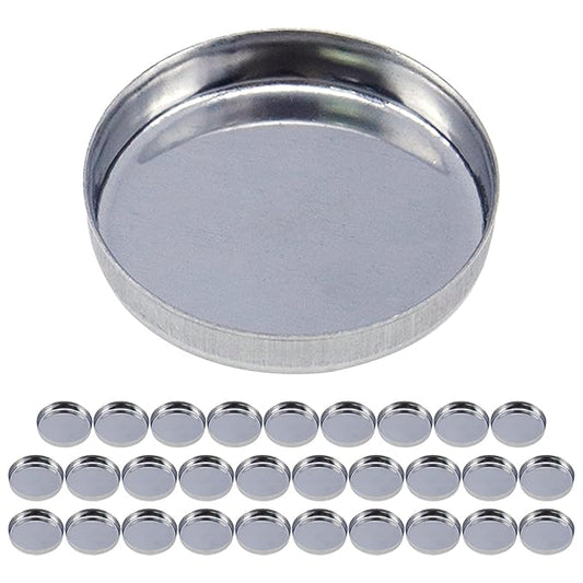 Pack of 30 Empty Round Metal Pans 26mm