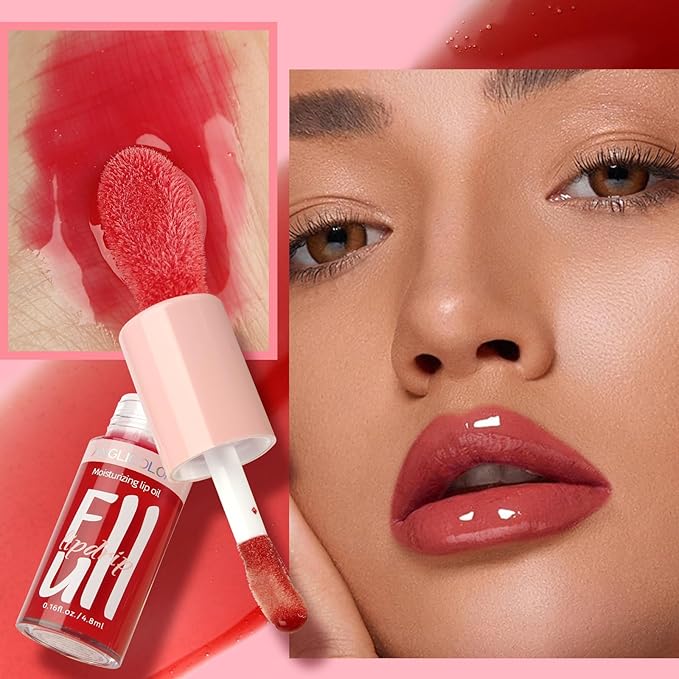 Lip Glow Oil Hydrating 6 Colors, Moisturizing & Glow