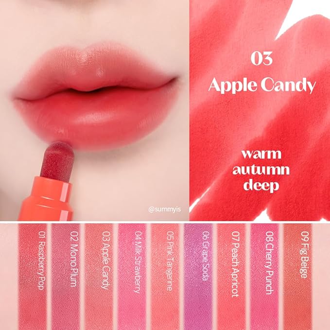ETUDE Dear Darling Marker Tint #3 Apple Candy (5g) | Hydrating & Long Lasting Lip Stain | High Pigmented Lip Maker with Easy Drawing Tip | Korean Daily Lip Tint, Korean Makeup, Kbeauty
