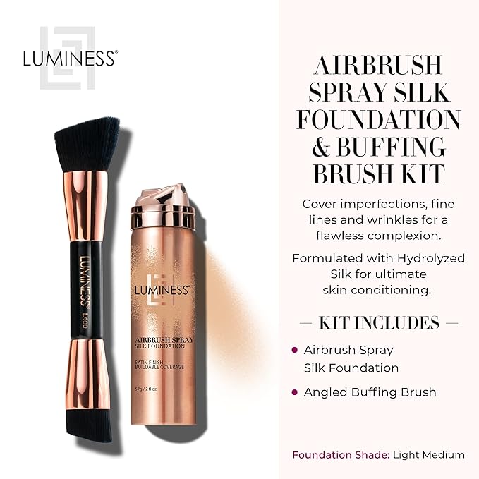 LUMINESS Silk Airbrush Spray Foundation & Buffing Brush Foundation Concealer