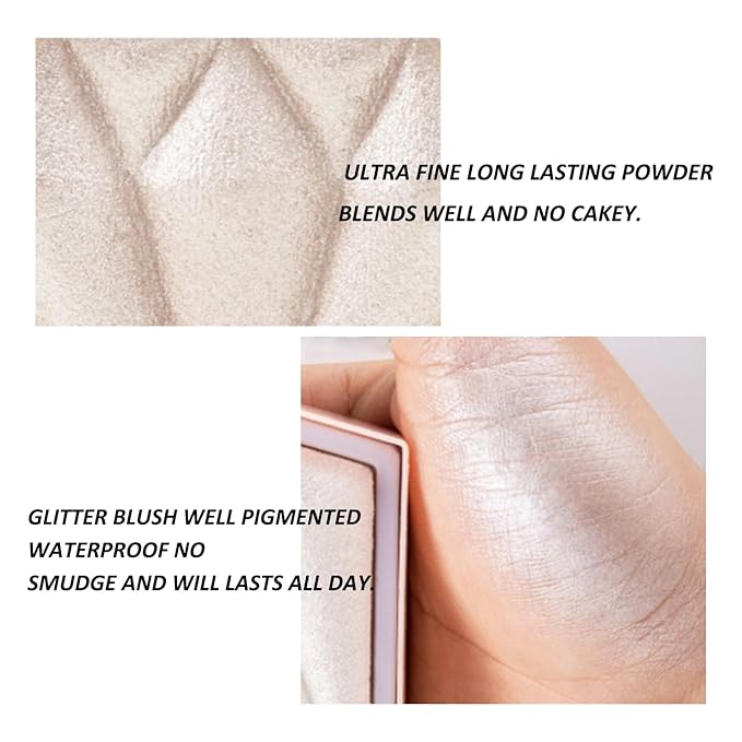 Boobeen Highlighter Makeup Palette, Baked Highlighter Bronzer Powder