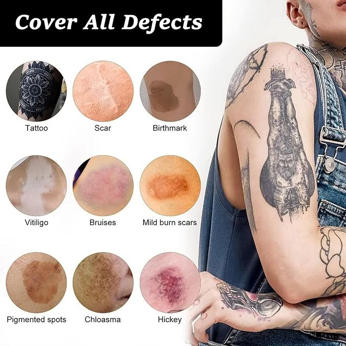 Tattoo Cover Up, Invisible Waterproof Concealer,Long Lasting Professional
