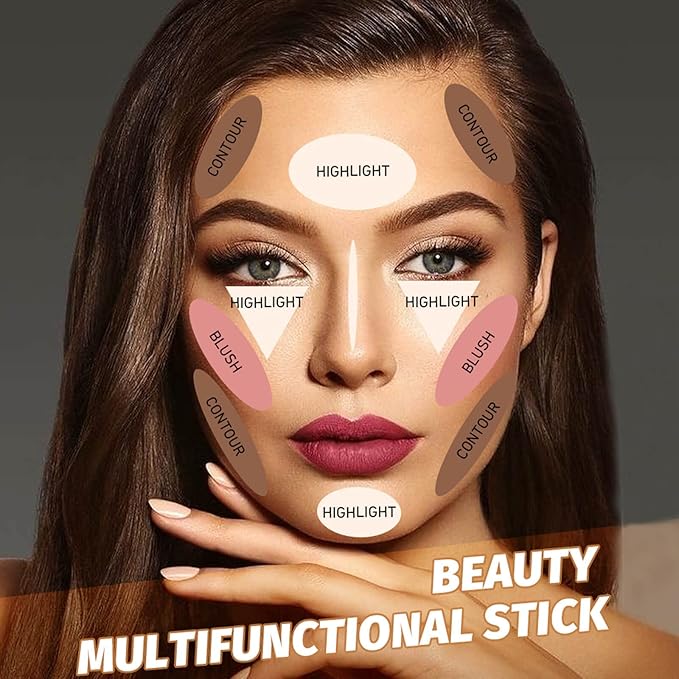 Contour Beauty Wand,Liquid Blush Wand,Face Contouring with Cushion Pink Blush