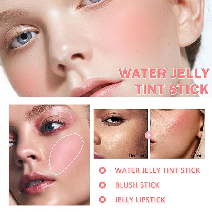 Cooling Water Jelly Tint/Blush, Chill Splash (Berry+Red) Multi-Use Lip