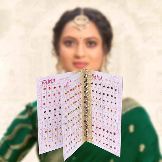 VAMA Multicolour Small Stone Indian Bindis Kumkum Forehead Bindis Book
