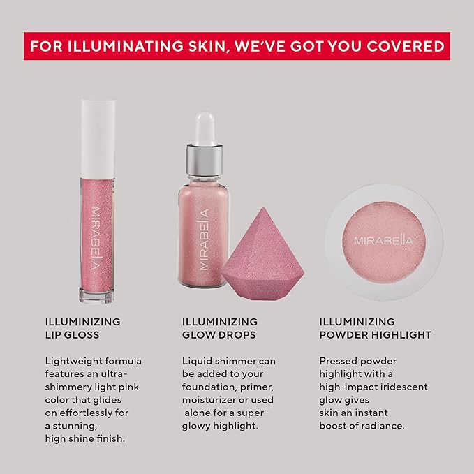 Mirabella 4-Piece Makeup Set for Women & Girls,