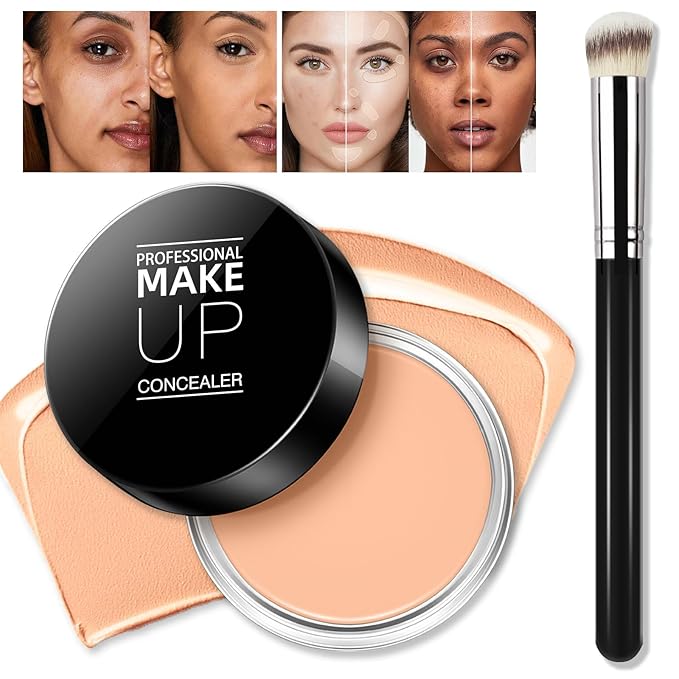 Cream Concealer Full Coverage Makeup, Matte Color Correcting MEDIUM HONEY)
