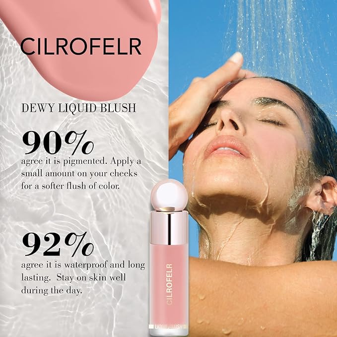 Cilrofelr Dewy Liquid Blush, Soft Cream Liquid Blush Soft Rose)