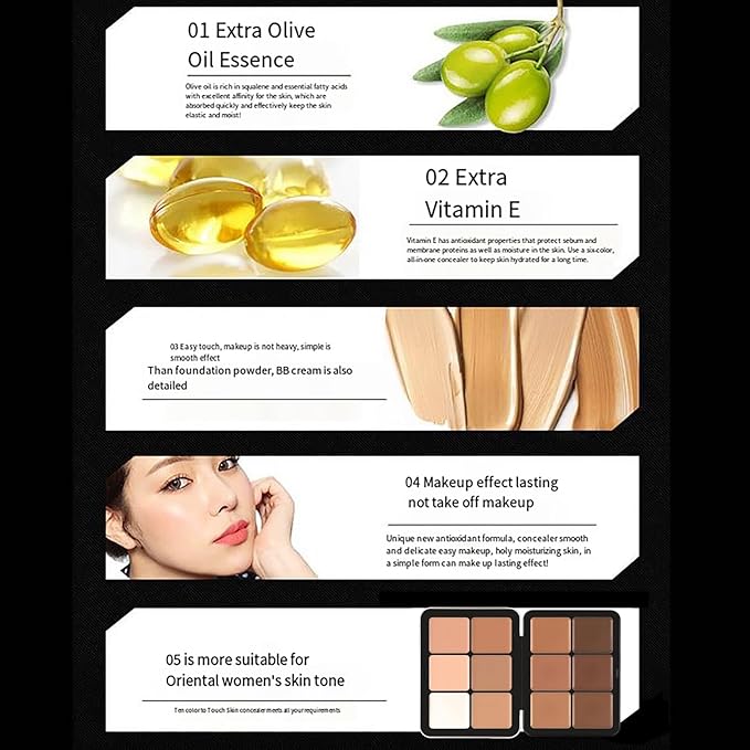 Makeup Cream Contour Palette with Makeup Brush, 12