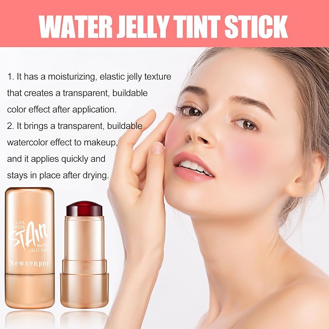 2pcs Jelly Blush Stick, Multi-purpose Lip and Cheek
