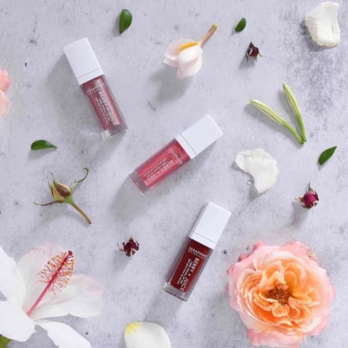 Seraphine Botanicals Berry + Juice - 100% Vegan Lip Gel Tinted Gloss 0.20 fl oz (Rose Currant)