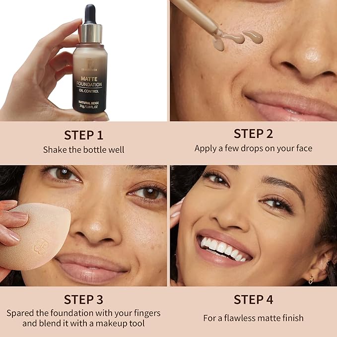 FV Full Coverage Liquid Foundation Makeup, Long Lasting