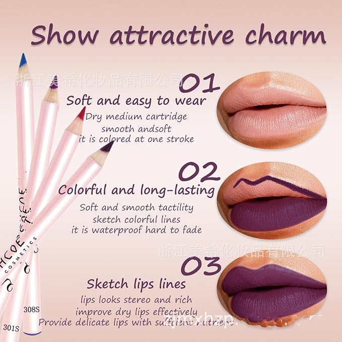 MAEPEOR Matte Lip Liner 12 PCS Nude Brown Highly