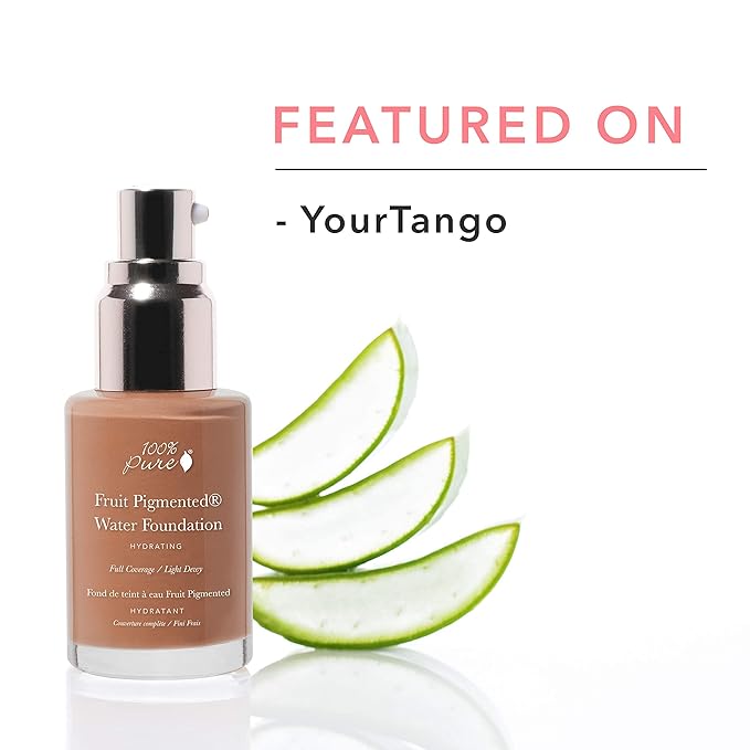 100% PURE Water Foundation Full Coverage Hydrating Makeup, Fl Oz