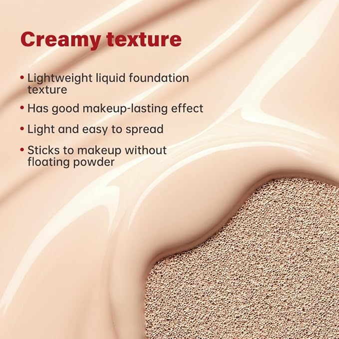 Flawless Glass Skin with Cushion Foundation - Long-lasting, (Latte, ) 18g