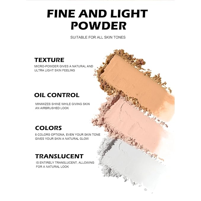 Loose Face Powder Setting Powder Makeup 0. （V04）With Powder Puff 67oz